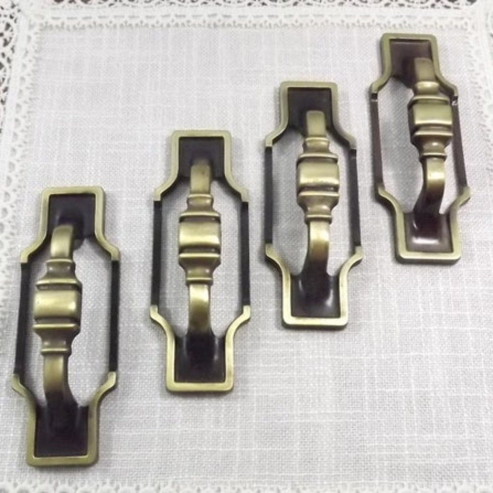 4 Vintage Brass Drawer/Door Pulls for Upcycling